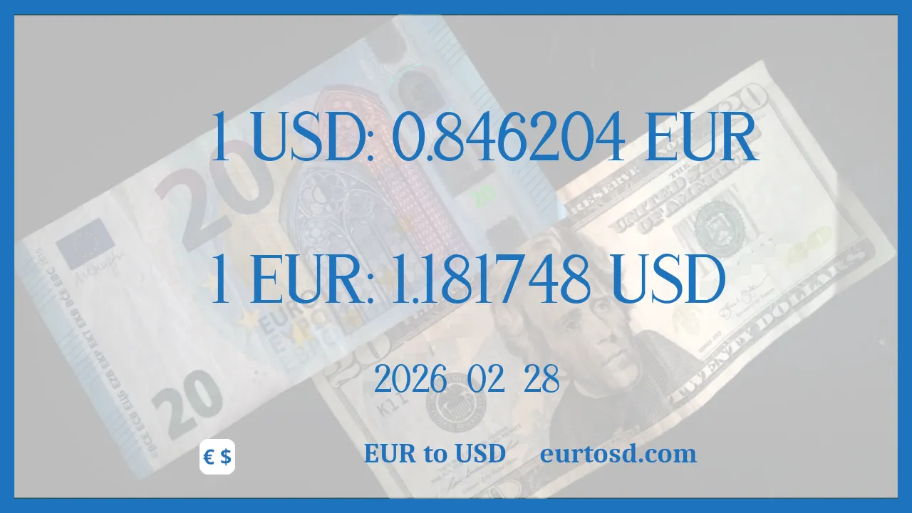 EUR To USD : 1€ = $1.181748