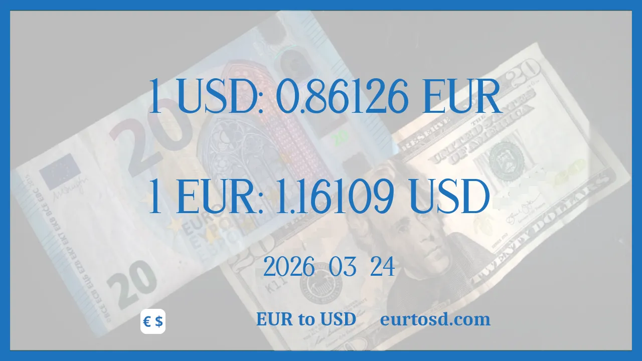EUR To USD : 1€ = $1.16109