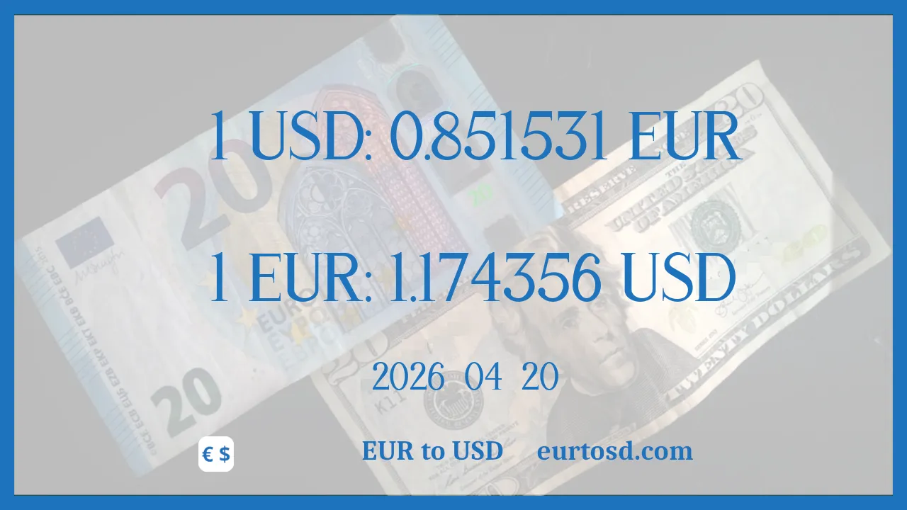 EUR To USD : 1€ = $1.174356