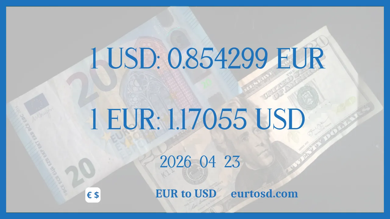 EUR To USD : 1€ = $1.17055