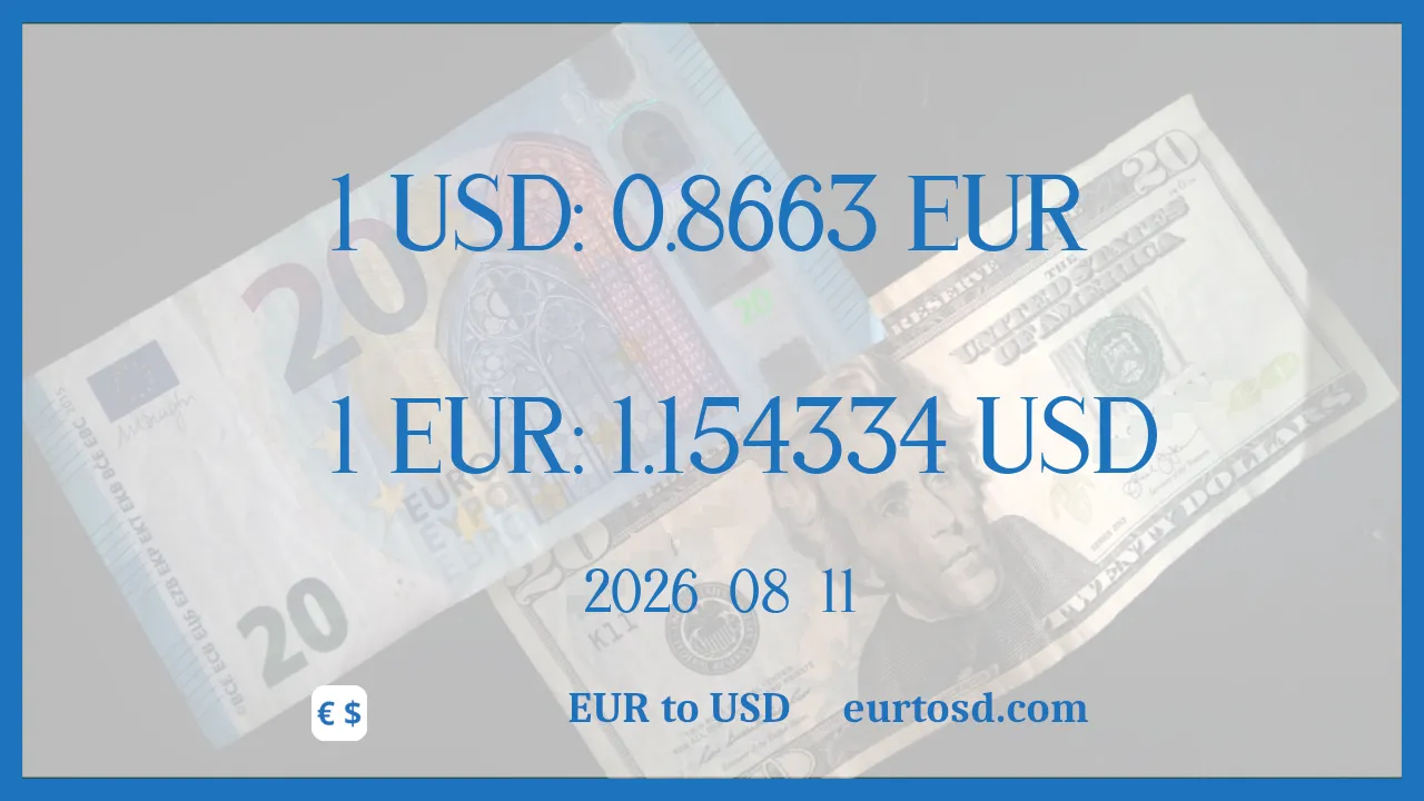 EUR To USD : 1€ = $1.154334