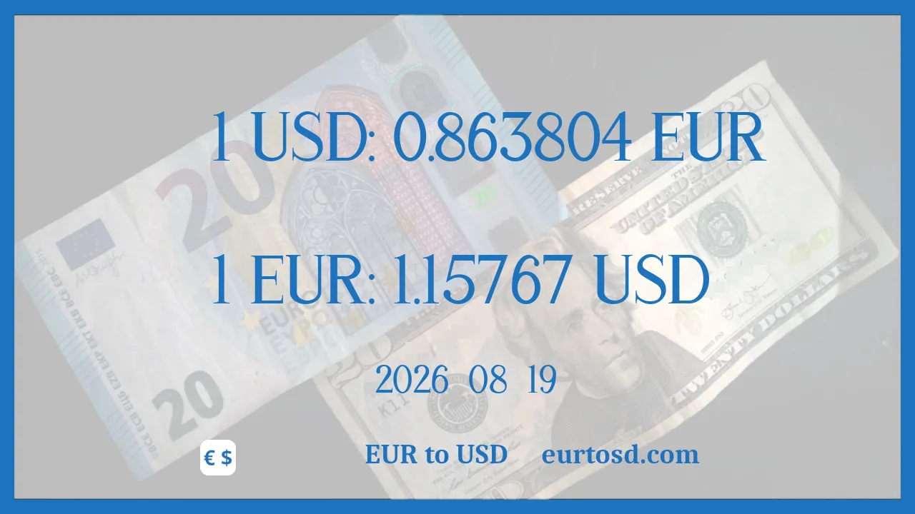 EUR To USD : 1€ = $1.15767