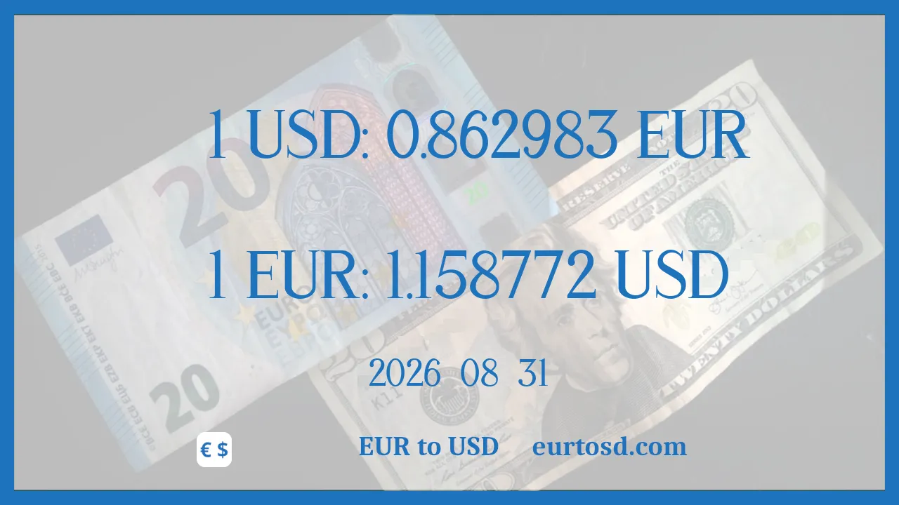EUR To USD : 1€ = $1.158772