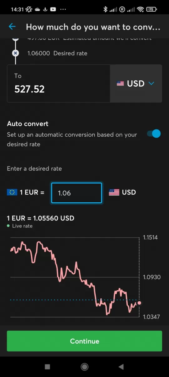 Why Is The WISE Service Good For EUR To PLN Transfers : Setting up an auto-convert EUR to USD at the best exchange rate