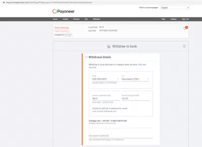 Is Payoneer Better Than Paypal To Handle USD To EUR Payments? : Payoneer final commission on USD to EUR transfer of 2%